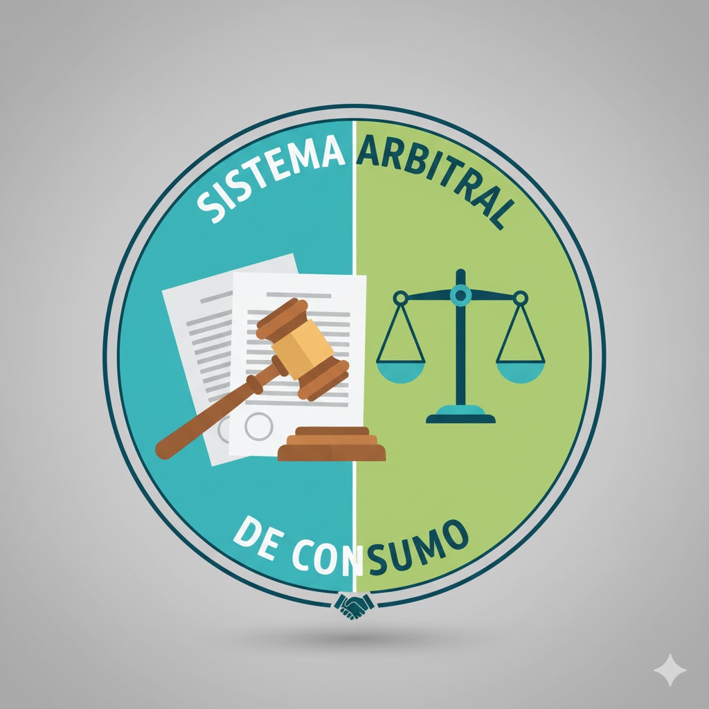Icono representando el Sistema Arbitral de Consumo para resolver disputas energéticas.